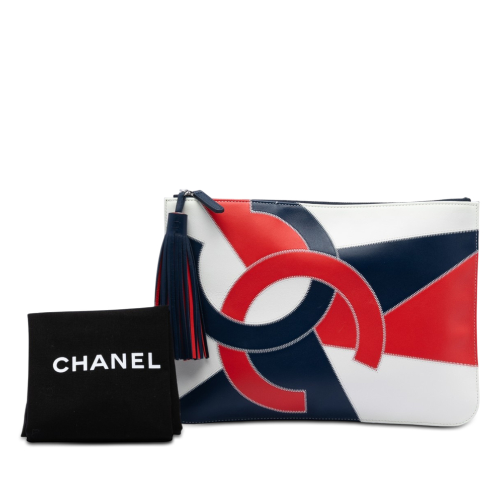 Pre-Loved Chanel CC Lambskin Patchwork Tassel Clutch - Picture 8 of 8